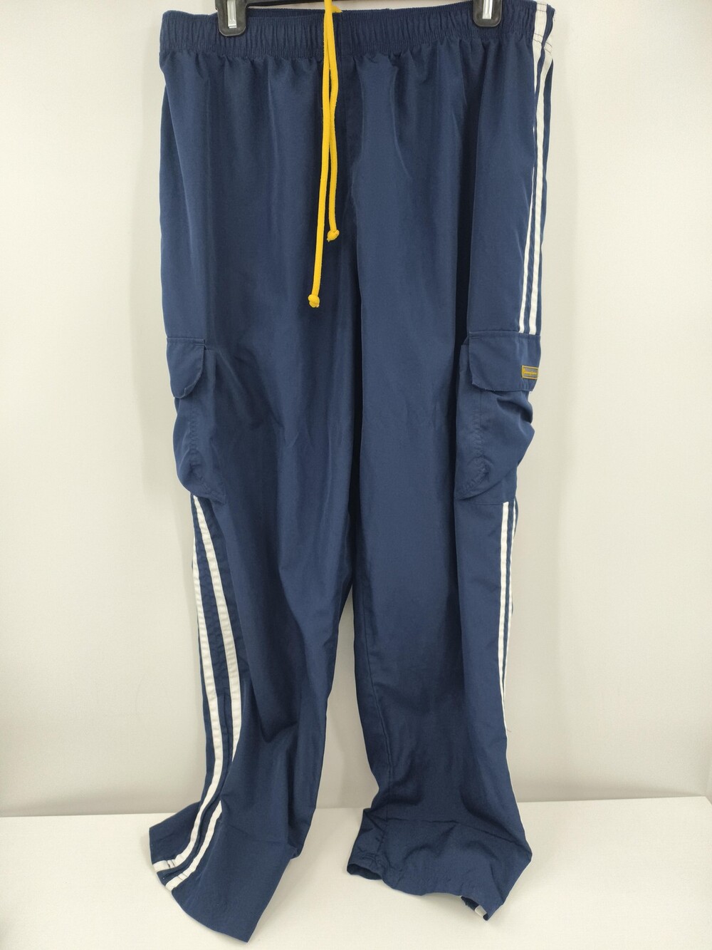Champion Mens XL Blue Striped Elastic Waist Drawstring Track Pants